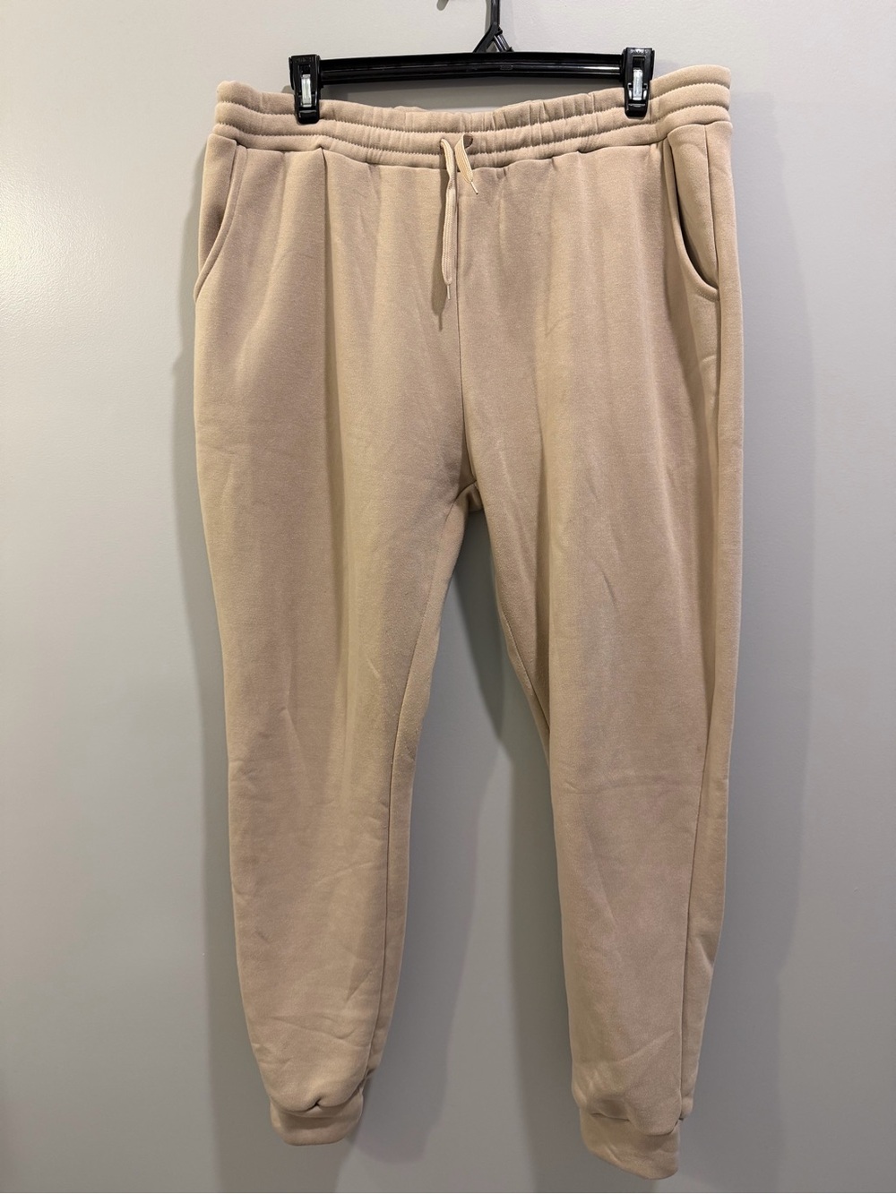 Rag Plus Sportswear Drawstring Tie Waist Jogger Sweatpants Size 3X Tan / Beige